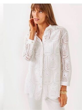 NEW Lilly Pulitzer Eyelet Pineapple designed top XL